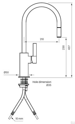 Kitchen faucet with pull-out spout ARM375 Brushed Nickel Brass