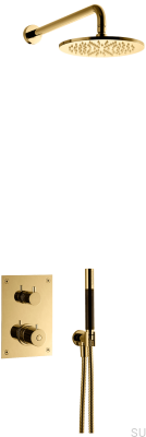 Shower set with thermostatic pressure tap BOX7268 ED2 Brass Polished Unpainted