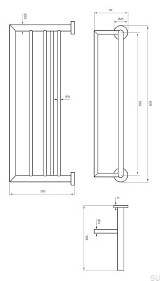 Towel rack TA814 Brushed Copper, Unpainted