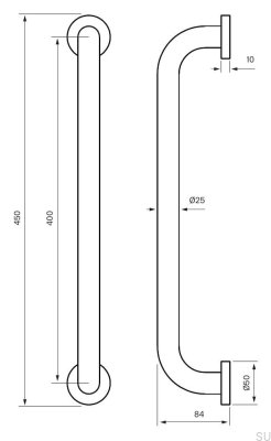 TA806 bathtub handle, chrome-plated brass