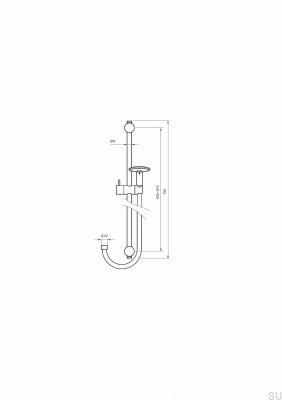 Jet shower bar with adjustable wall holder ZSAL118 Chrome-plated brass
