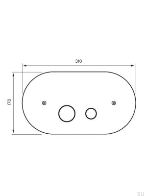 RON112 flush button, chrome-plated brass