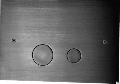 DUO112 flush button, brushed black chrome brass