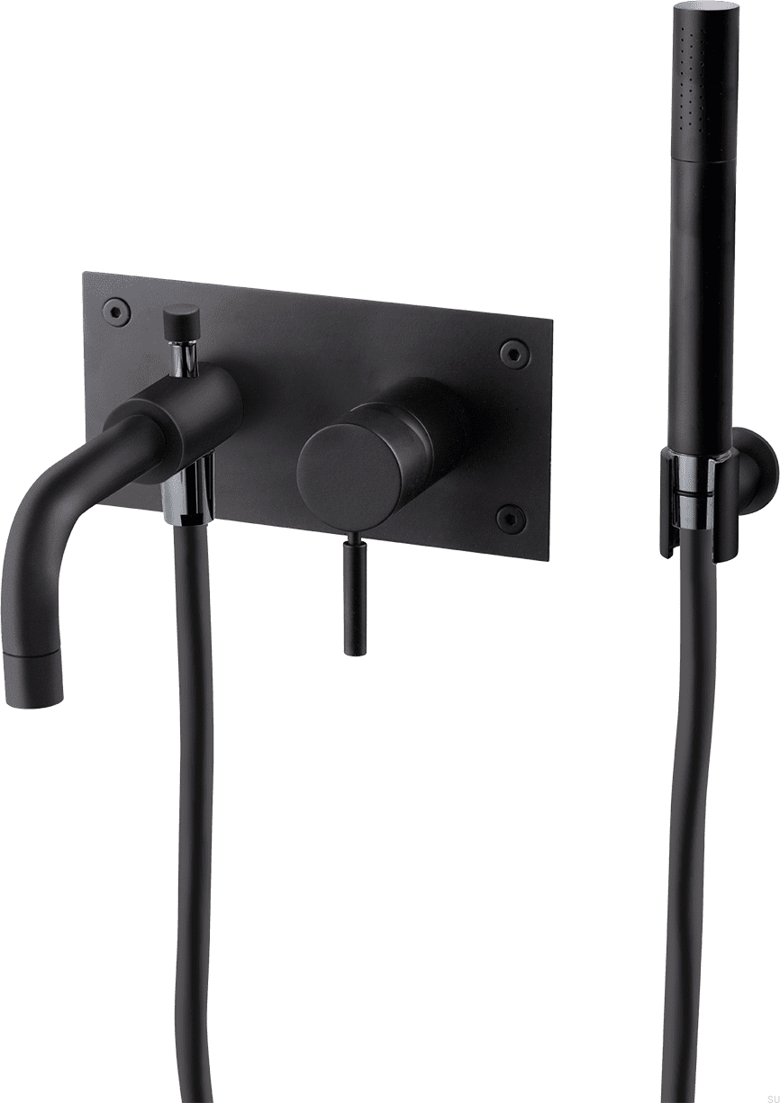 9421022--Bateria wannowo-prysznicowa ze słuchawką i wężem BOX026 Mosiężna Czarna Matowa-Tapwell-Skandynawskie-Uchwyty_1