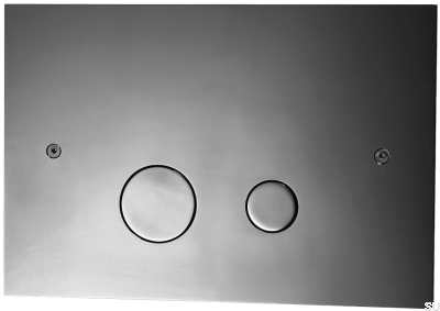 DUO112 flush button, Brass, Black Chrome