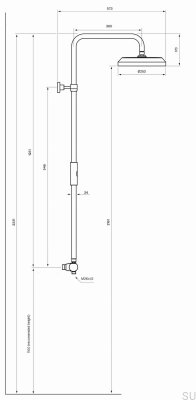 ARM5200-150 Honey Gold Brass Shower Set