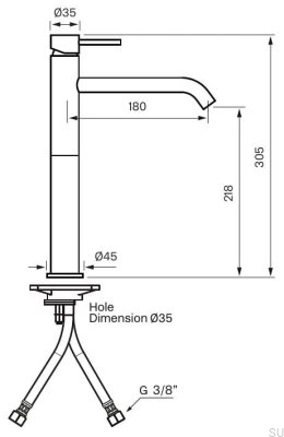 EVM082 washbasin tap, brushed copper, unpainted