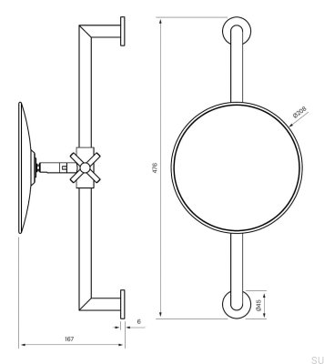Bathroom mirror TA816 Brass Brown