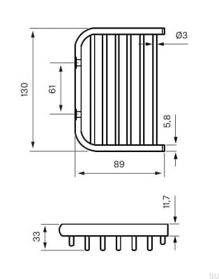 Soap dish TA126, chrome-plated brass