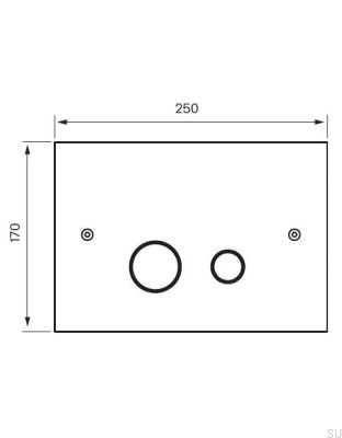 DUO112 flush button, brushed copper, unpainted