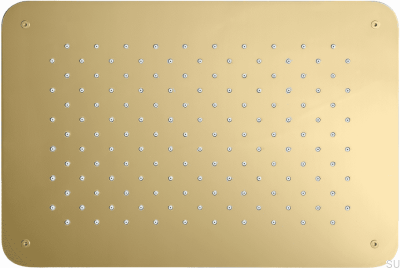 Shower head, rectangular rain shower 370 x 250 ZSOF092, Brass, Honey Gold