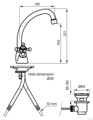 VLV077 Classic washbasin tap, chrome-plated brass