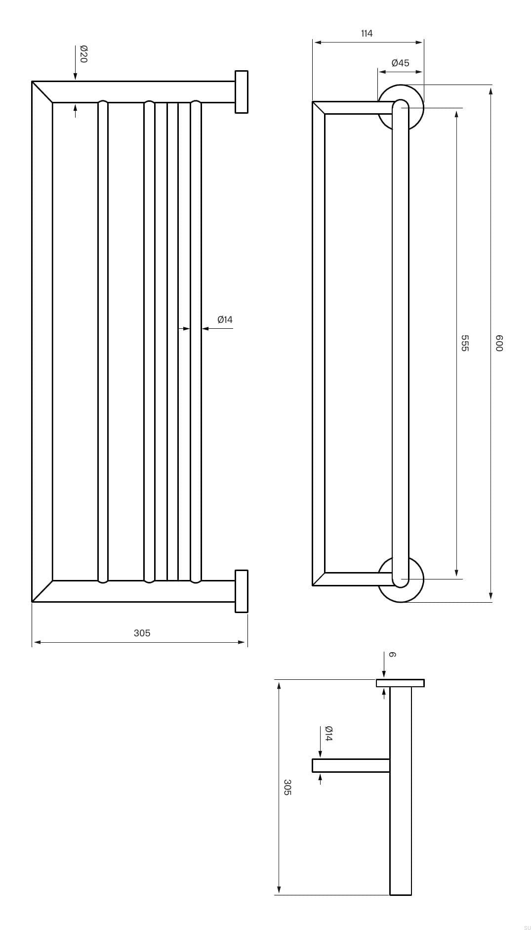 9422842--Wieszak na ręczniki TA814 Mosiężny Czarny Chrom Szczotkowany-Tapwell-Skandynawskie-Uchwyty_2