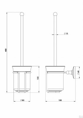 TA220 Classic toilet brush, chrome-plated brass