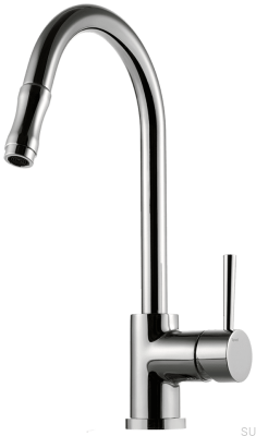 Kitchen faucet with pull-out spout EVO185, chrome-plated brass
