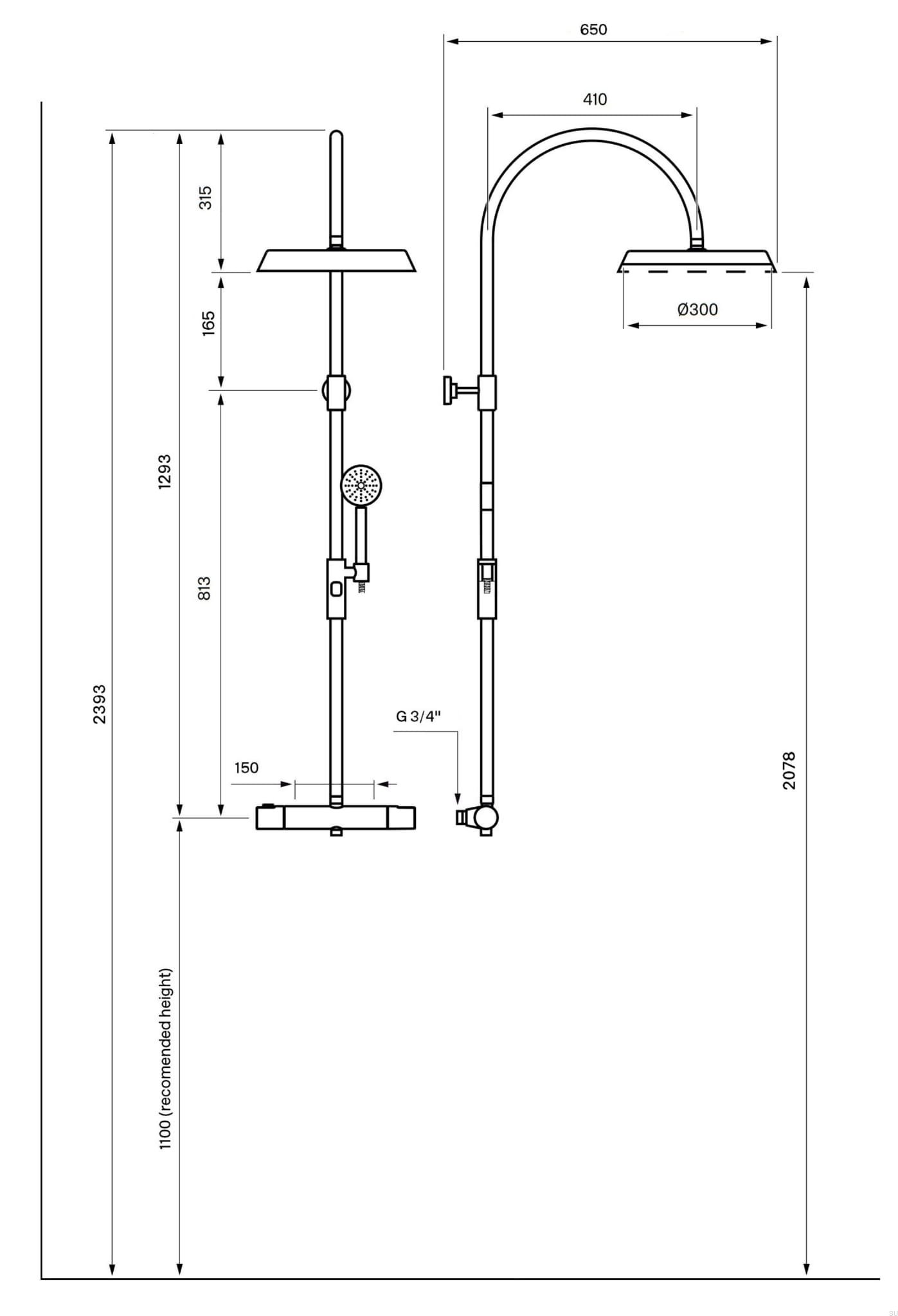 9423041--Zestaw prysznicowy ARM7300-150 Mosiężny Czarny Chrom-Tapwell-Skandynawskie-Uchwyty_2