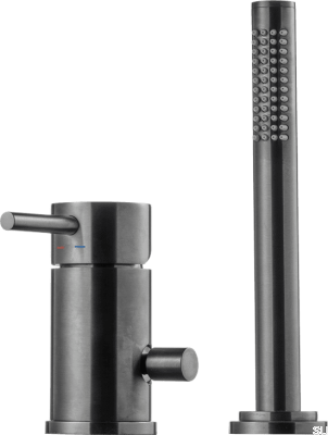 Bathtub faucet with shower head BI048, Brass, Black Brushed Chrome 