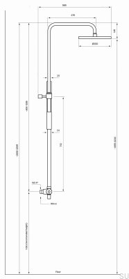 TVM7200-150 Shower Set Brass Black Brushed Chrome