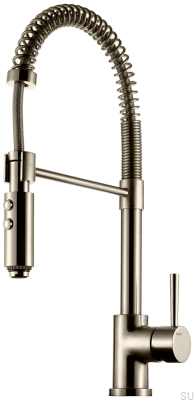 Kitchen faucet with pull-out spout EVO176, Brushed Nickel Brass