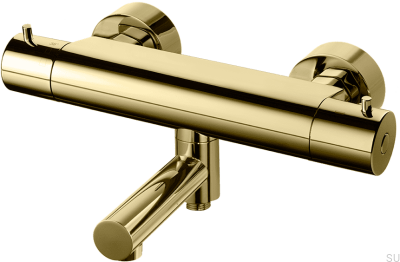 Thermostatic bath and shower faucet EVM022-150 Honey Gold Brass