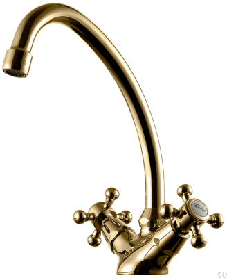 Classic VLV077 washbasin tap, polished brass, unpainted
