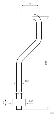 S-type siphon pipe XA22 Brushed Nickel Brass