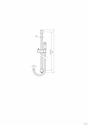 Poker shower bar with adjustable wall holder ZSAL176 Chrome-plated brass