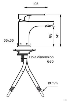 SY071 washbasin tap, chrome-plated brass