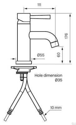 EVO071 washbasin tap, chrome-plated brass