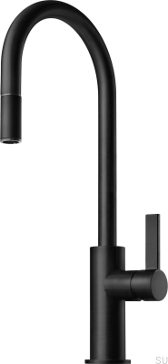 Kitchen faucet with pull-out spout ARM185, Matte Black Brass