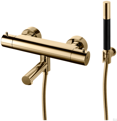 Thermostatic bath and shower faucet EVM026-150 Polished Brass, Unpainted