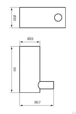 Wall hanger TA242 Matt Black Brass (2 pieces)