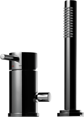 Bathtub faucet with shower head BI048, Brass, Black Chrome