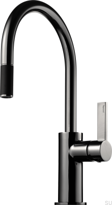 Kitchen faucet with pull-out spout ARM375, Brass, Black Chrome