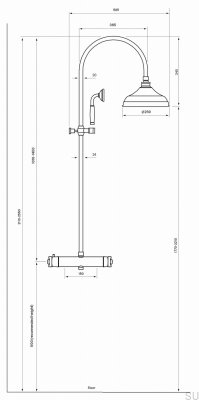 Shower set XCOL7269-150 Polished Brass Unpainted