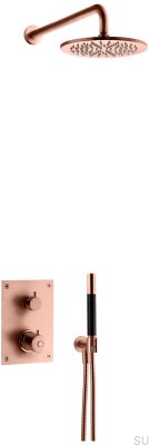 Shower set with thermostatic pressure tap BOX7268 ED2 Copper Brushed Unpainted