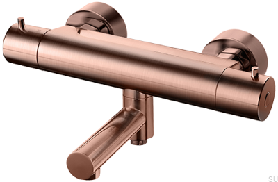 Thermostatic bath and shower faucet EVM022-150 Brushed Copper Unpainted