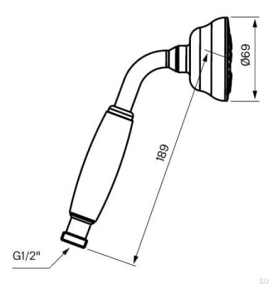 Shower head Classic ZDOC030 Polished Unvarnished