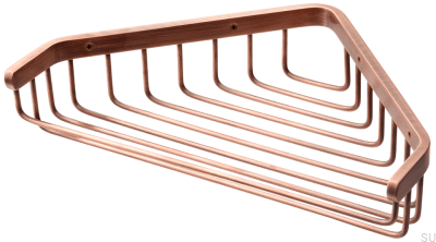 Corner soap dish TA156, brushed copper, unvarnished