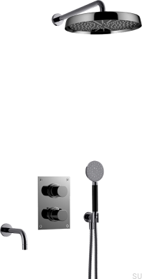 ARM7368 ED2 Brass Black Chrome Shower Set