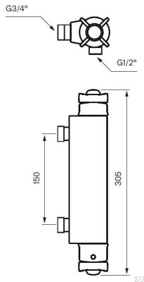 Shower faucet XCOL168-150 Chrome-plated brass