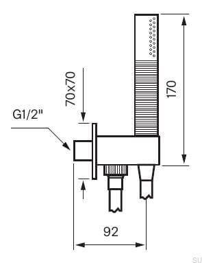 BOX300/300 SQUARE shower set Brass Chrome with Black