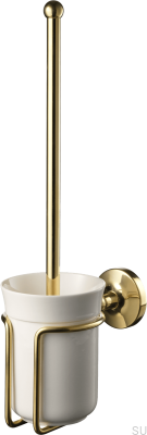 TA220 Classic Polished Brass Toilet Brush, Unlacquered