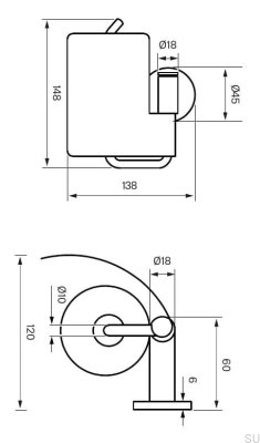 Toilet paper holder TA236 Brushed Black Chrome Brass