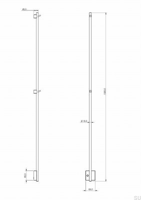 Bathroom radiator TW1500-85 Steel Brown Brushed