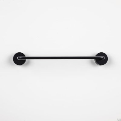Oblong furniture handle Luciola 128 Aluminum Black