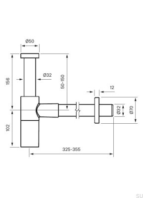 Washbasin siphon XACC167 Bronze Brass