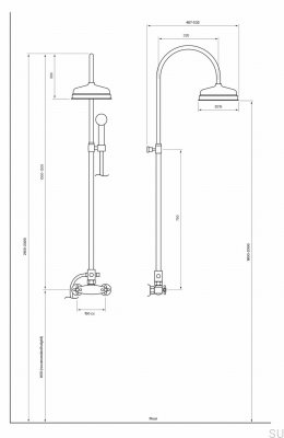 Shower set XCOL000-150 Chrome-plated brass