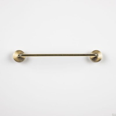 Elongated furniture handle Luciola 128 Brass Unpainted