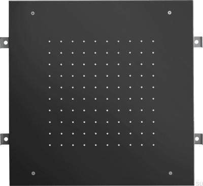 Shower head, square rain shower 400 ZSOF094, Matte Black Brass